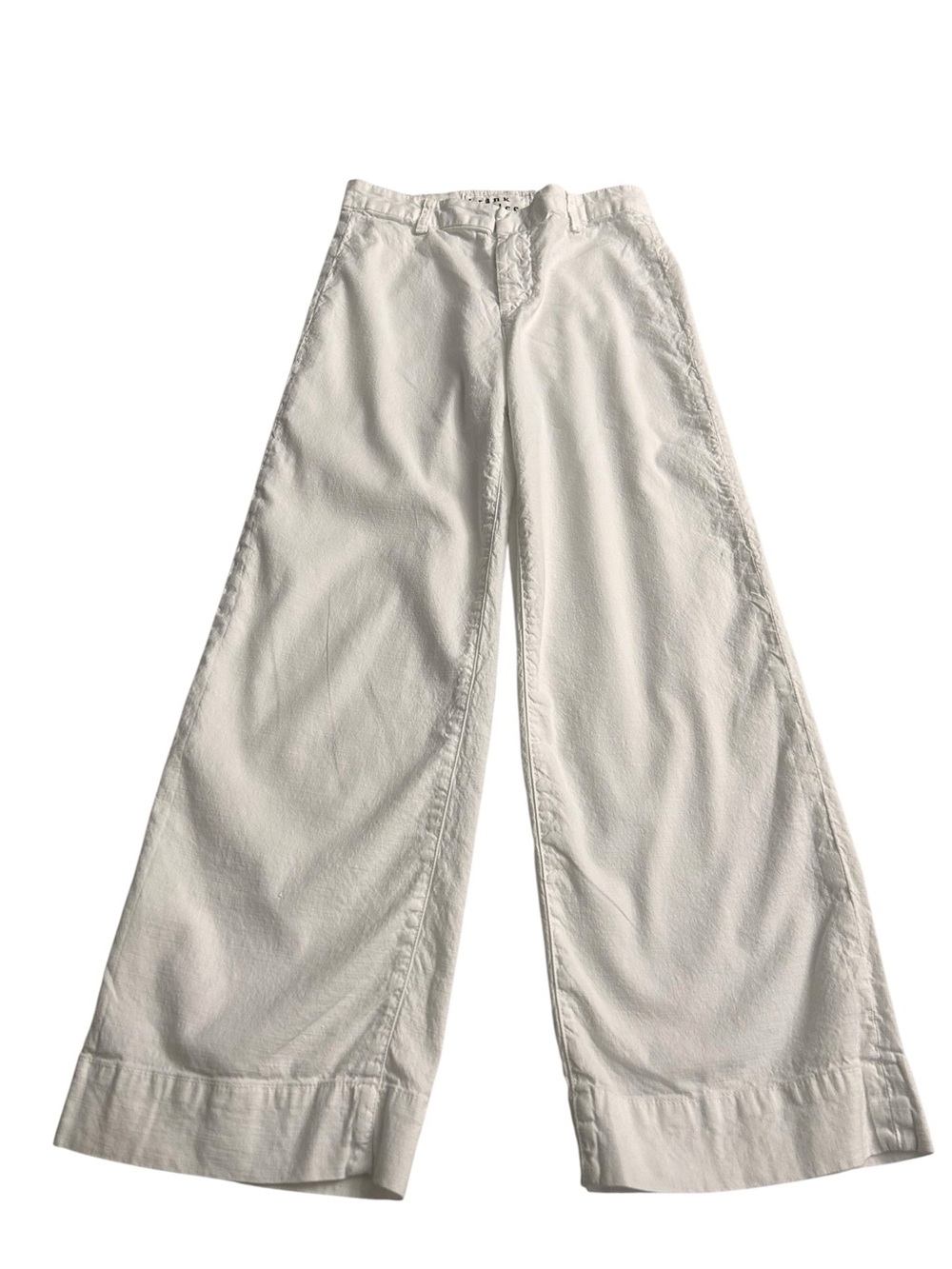 Frank & Eileen Wexford Italian Performance Linen Wide-Leg Pants White Size 2
